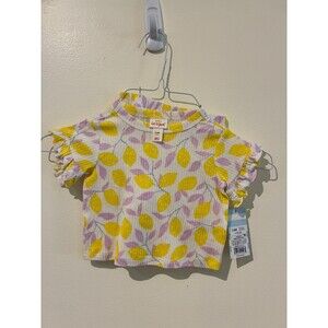 NWT Cat & Jack Yellow & Purple Lemon Outfit - Shorts & Shirt - 3-6M